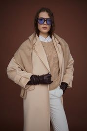 Oversize Kaşmir Kaban - Bej