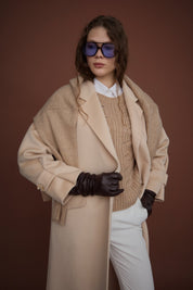 Oversize Kaşmir Kaban - Bej