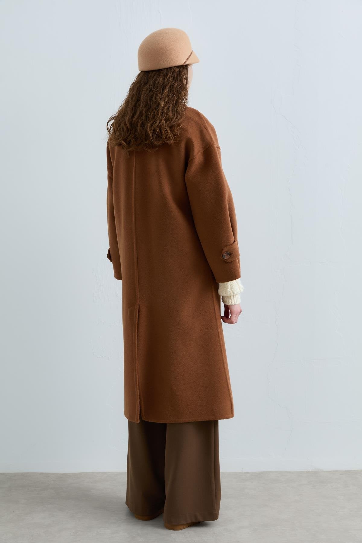 Oversize Kaşmir Kaban - Kahve