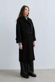Oversize Kaşmir Kaban - Siyah