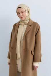 Oversize Kaşmir Kaban - Vizon