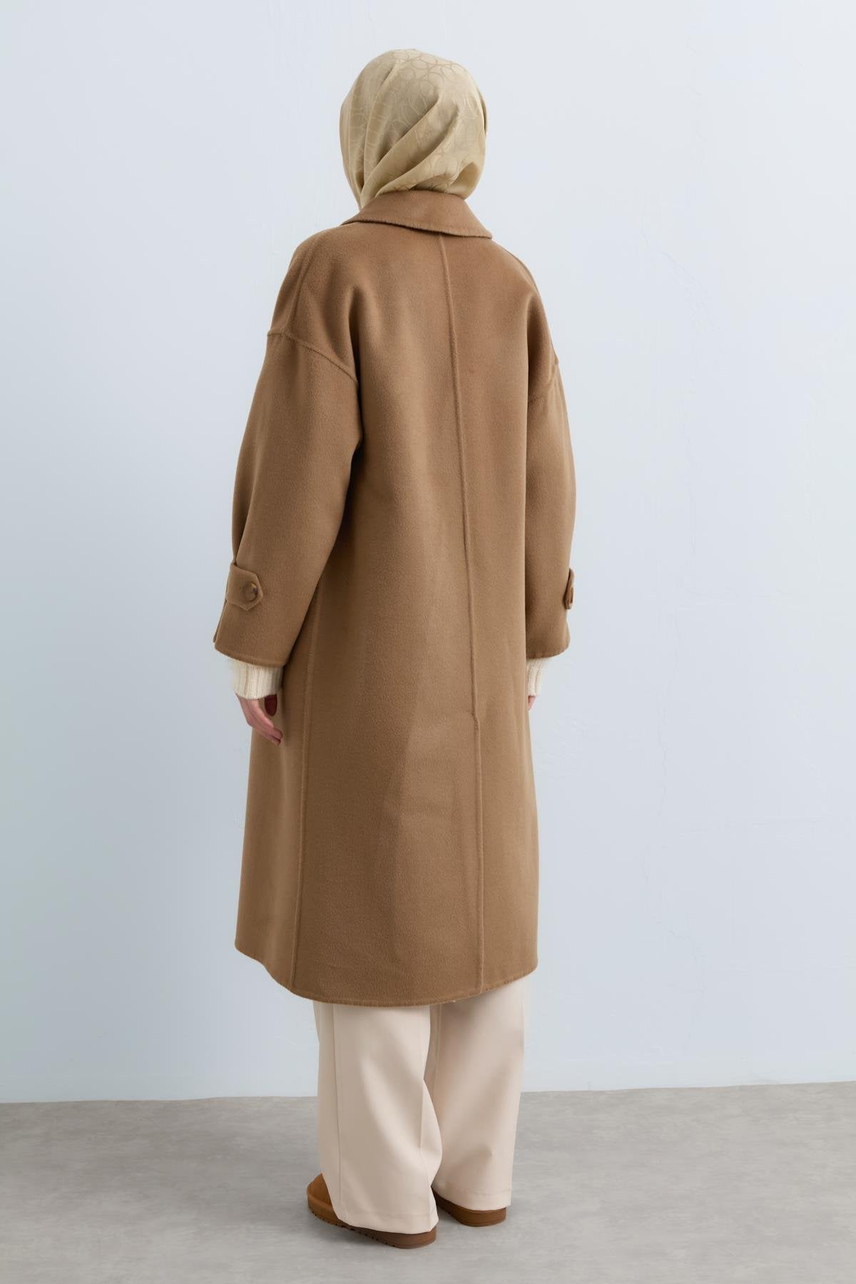 Oversize Kaşmir Kaban - Vizon