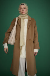 Oversize Kaşmir Kaban - Vizon