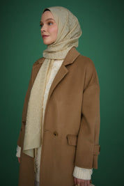 Oversize Kaşmir Kaban - Vizon