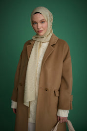 Oversize Kaşmir Kaban - Vizon