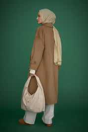Oversize Kaşmir Kaban - Vizon