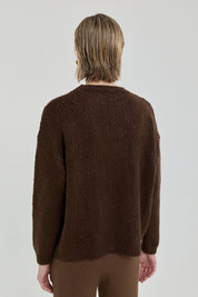 Oversize Small Patterned Sweater - Brown