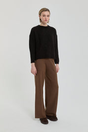 Oversize Small Patterned Sweater - Black