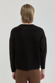 Oversize Small Patterned Sweater - Black