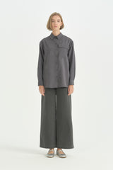 Oversize Kumaş Rahat Oversize Spor - Füme