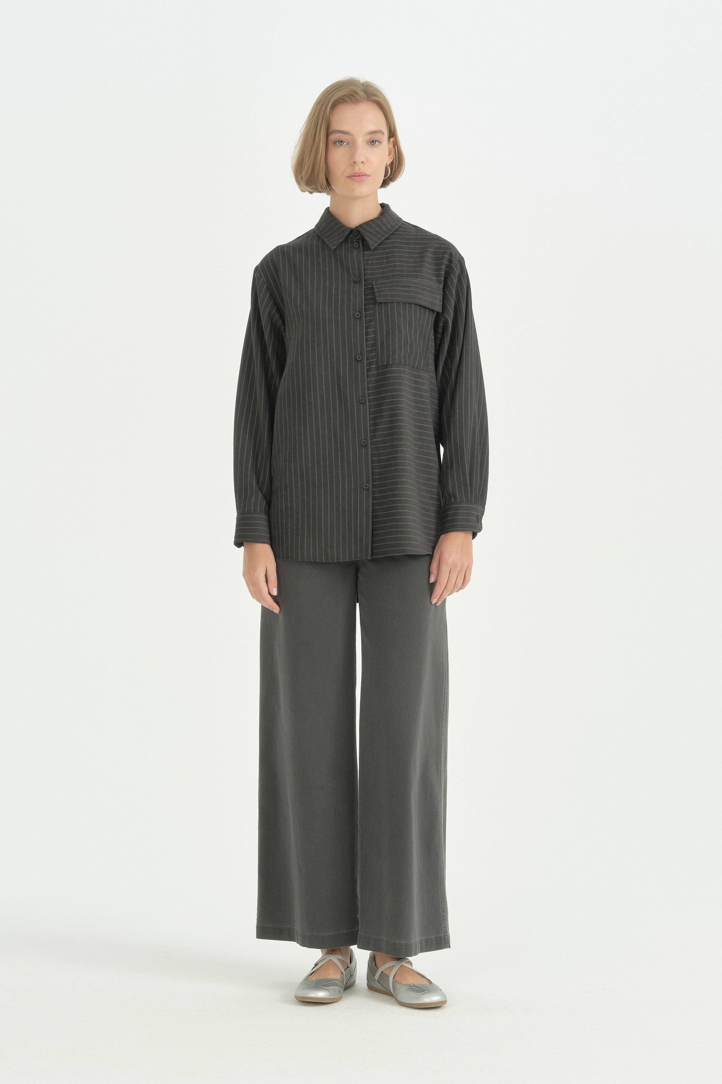 Oversize Kumaş Rahat Oversize Spor - Siyah
