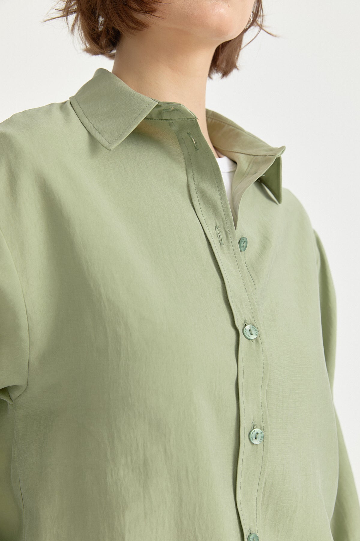 Oversize Lyocell Basic Tunik - Yeşil