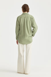 Oversize Lyocell Basic Tunik - Yeşil