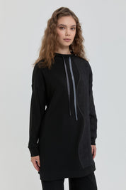 Oversize Örme Pantolon Tunik Takım - Siyah