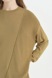 Oversize Rayon Triko Tunik - Olive