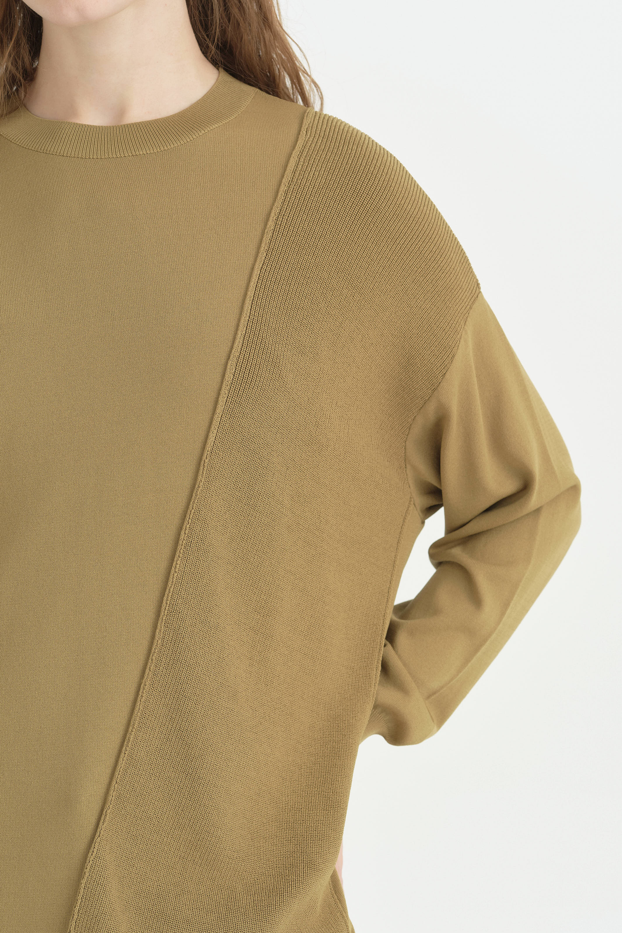 Oversize Rayon Triko Tunik - Olive