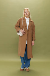 Oversize Tencel Kap - Açık Kahve