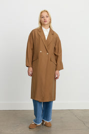 Oversize Tencel Kap - Açık Kahve