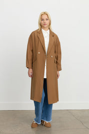 Oversize Tencel Kap - Açık Kahve