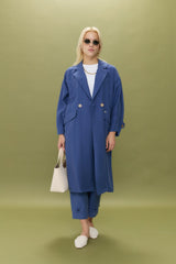 Oversize Tencel Kap - İndigo