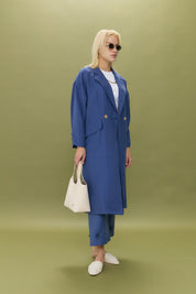 Oversize Tencel Kap - İndigo