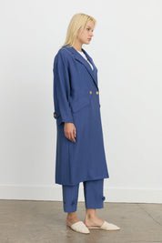 Oversize Tencel Kap - İndigo