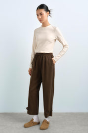 Button-Down Trousers - Khaki