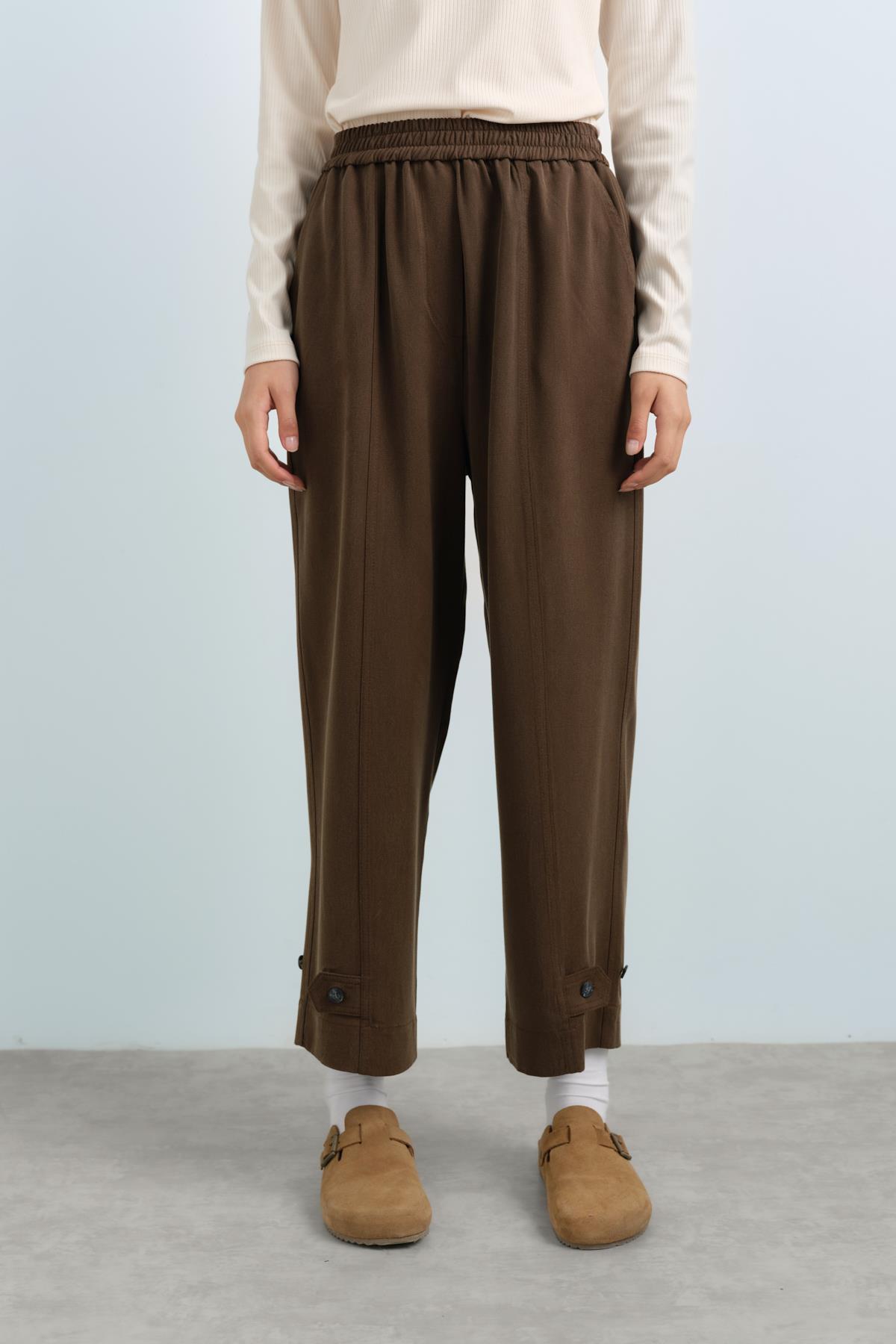 Button-Down Trousers - Khaki
