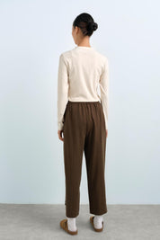 Button-Down Trousers - Khaki