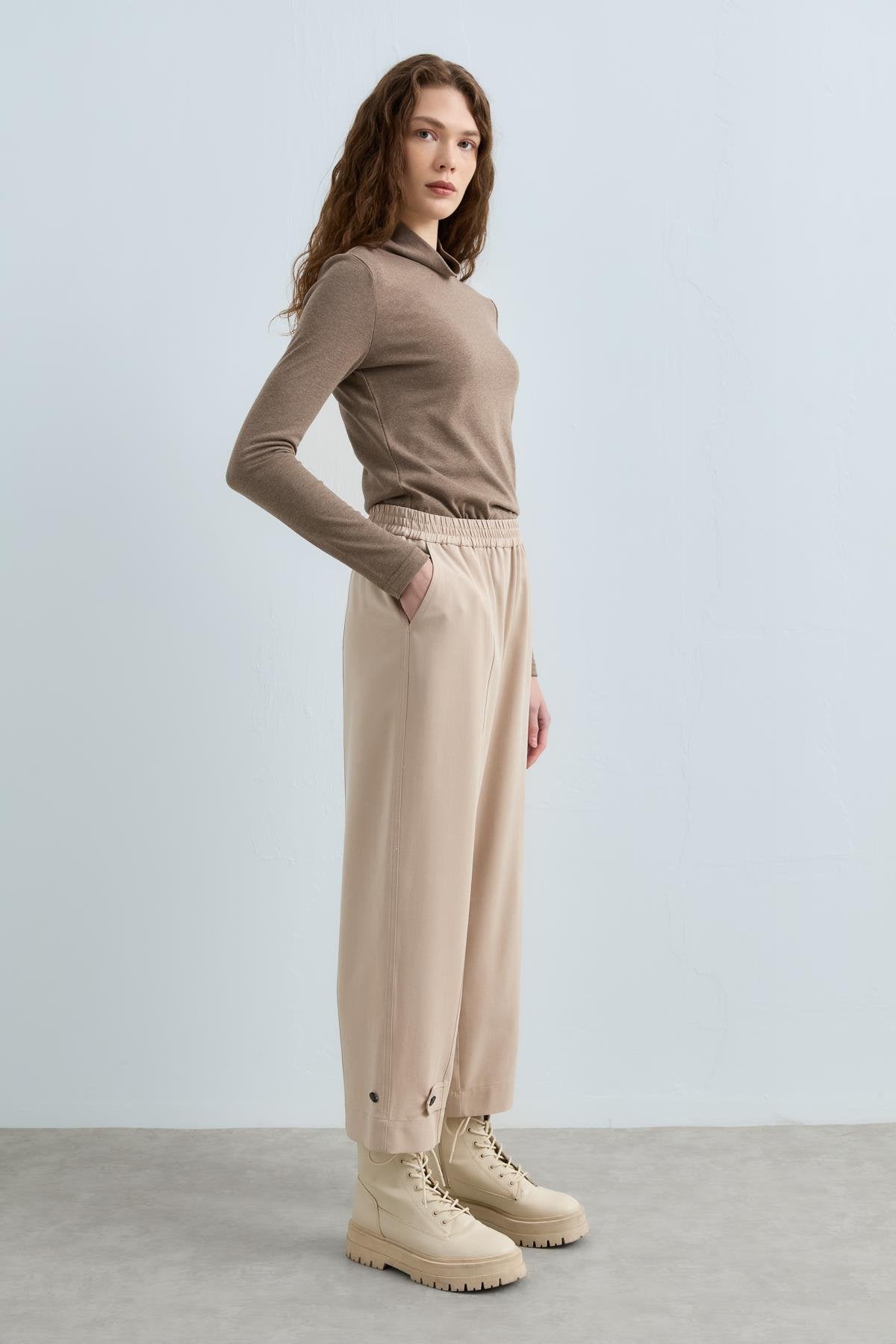 Button-Down Trousers - Stone