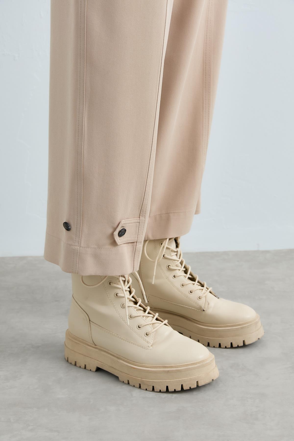 Button-Down Trousers - Stone