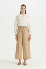 Cotton Baggy Trousers - Camel