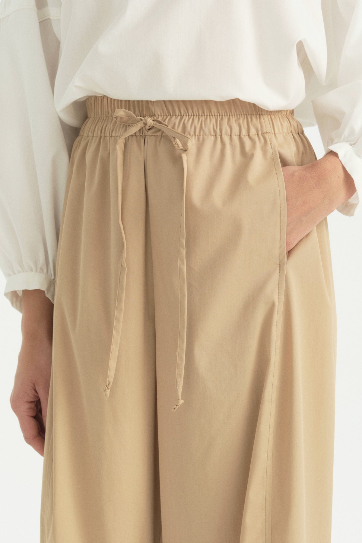 Cotton Baggy Trousers - Camel