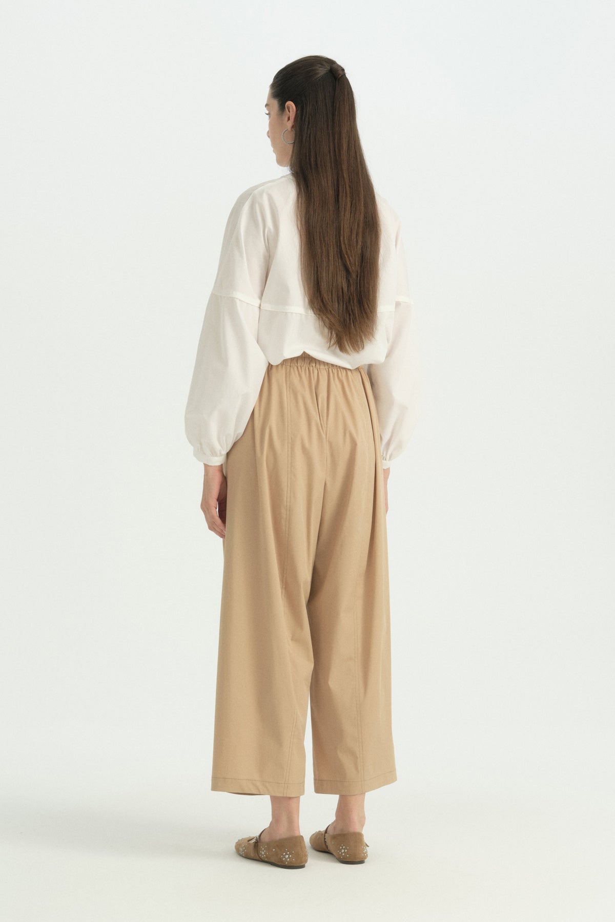 Cotton Baggy Trousers - Camel