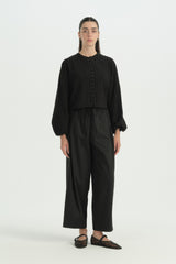Cotton Baggy Pants - Black