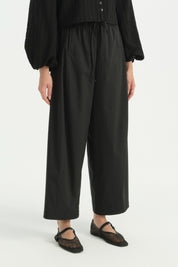 Cotton Baggy Pants - Black