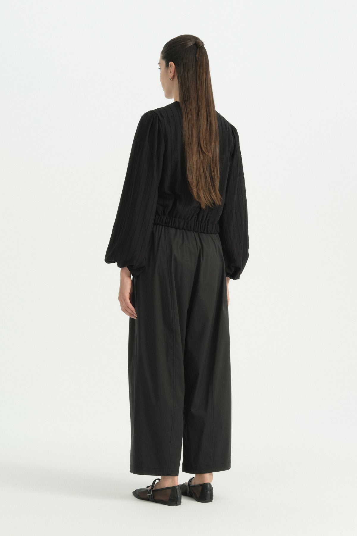 Cotton Baggy Pants - Black