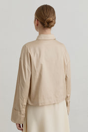 Cotton Crop Basic Shirt - Beige