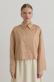 Cotton Crop Basic Shirt - Camel