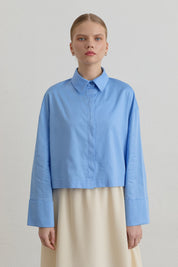 Cotton Crop Basic Shirt - Blue