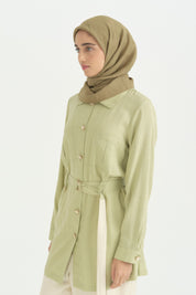 Pamuk Naia Karışım Natural Eşarp - Olive