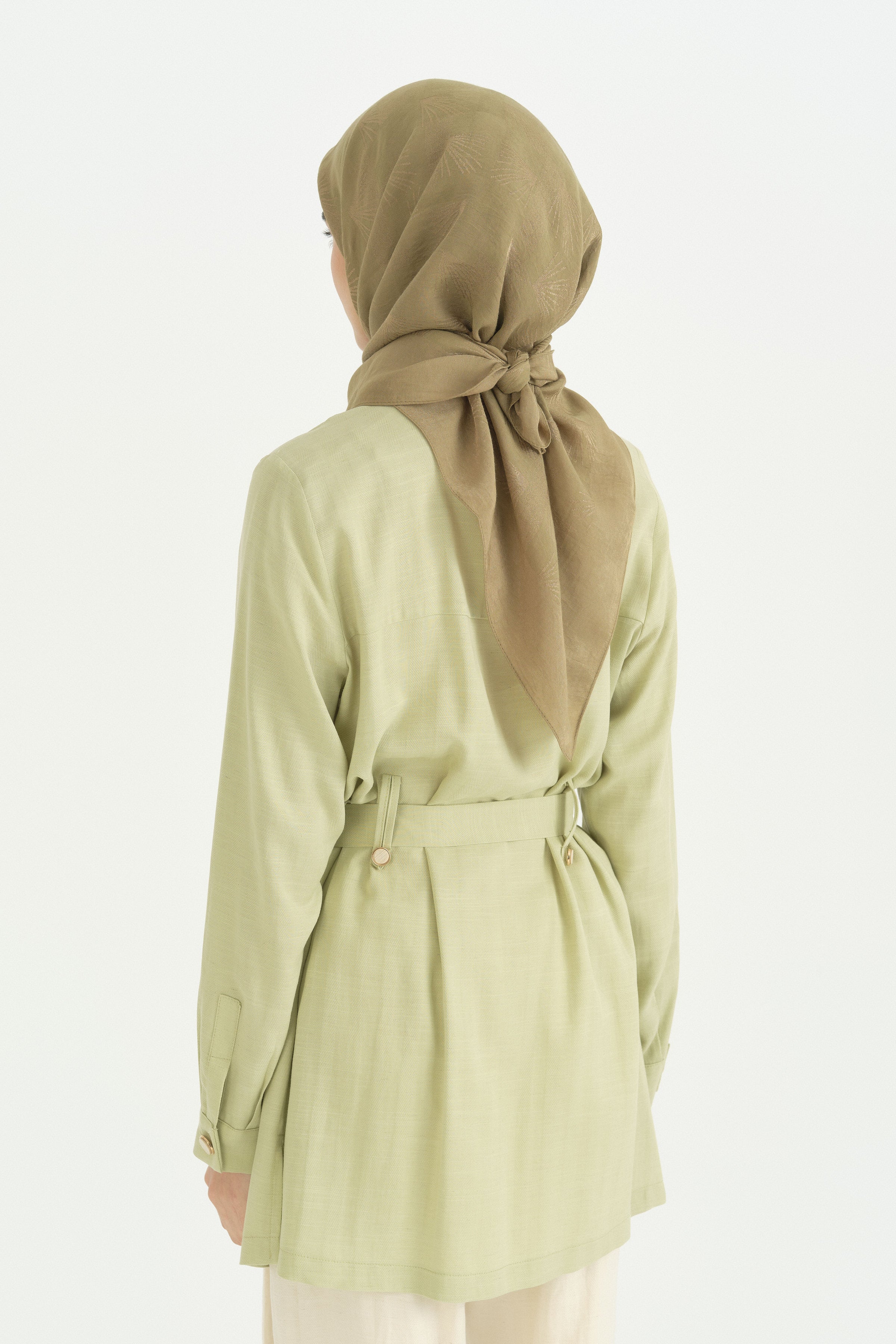 Pamuk Naia Karışım Natural Eşarp - Olive