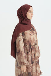 Pamuk Naia Karışım Natural Şal - Bordo
