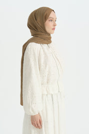 Pamuk Naia Karışım Natural Şal - Camel