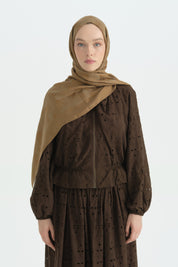 Pamuk Naia Karışım Natural Şal - Camel