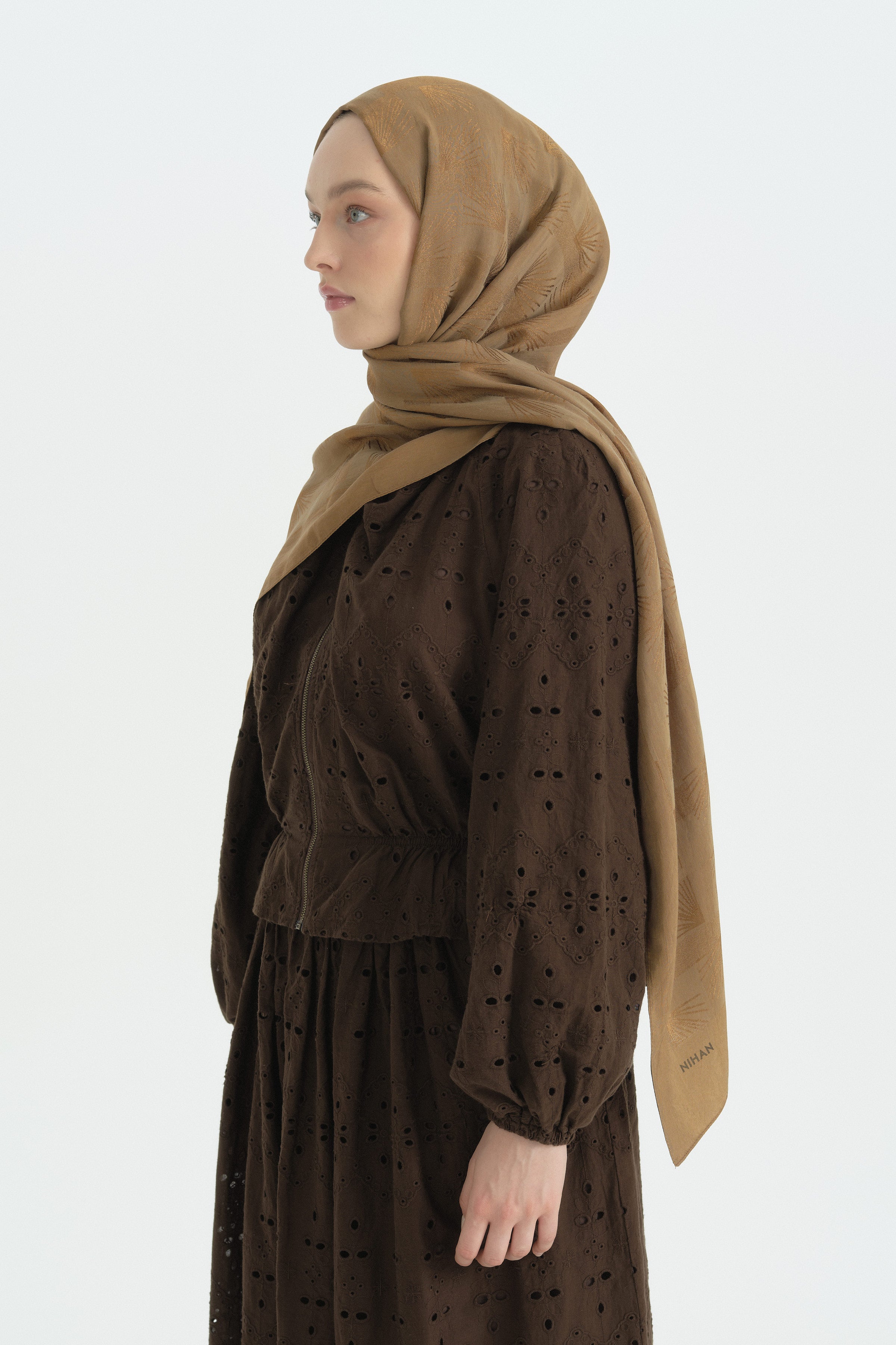 Pamuk Naia Karışım Natural Şal - Camel