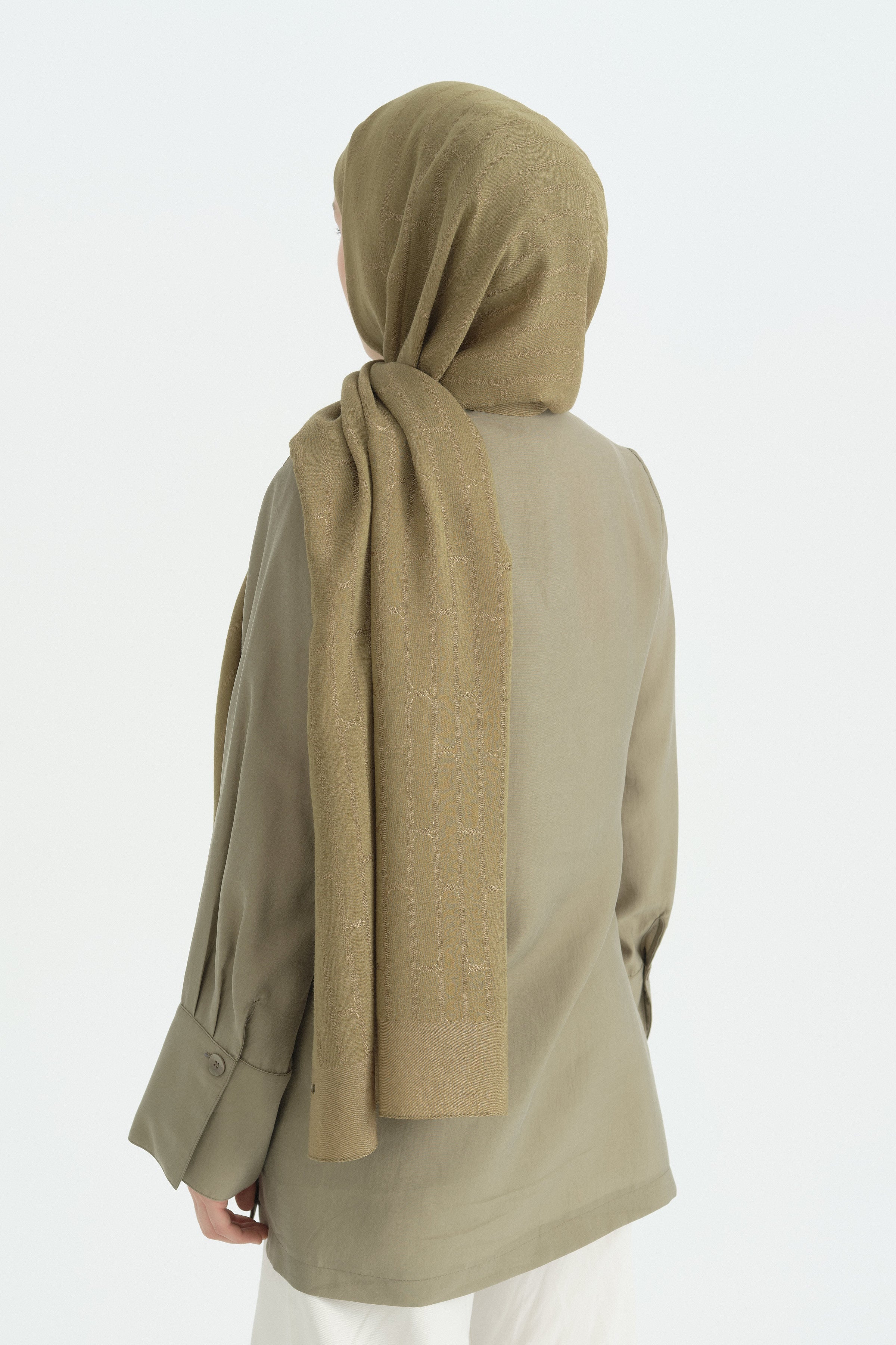 Pamuk Naia Karışım Natural Şal - Olive