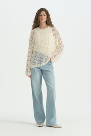 Pamuklu Oversize Tunik - Ekru