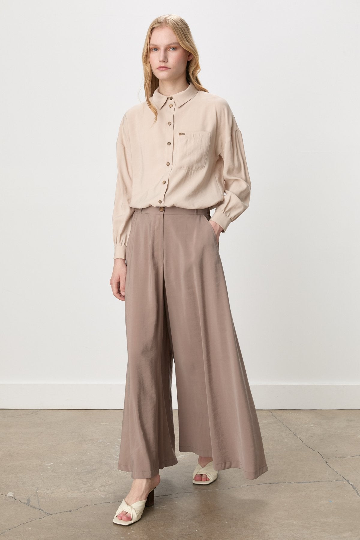Modal Skirt Trousers - Mink