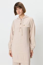 Pantolon Tunik Modal Takım - Bej